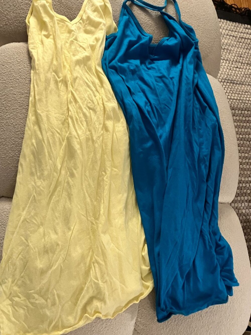 Two American Apparel cotton mini dresses